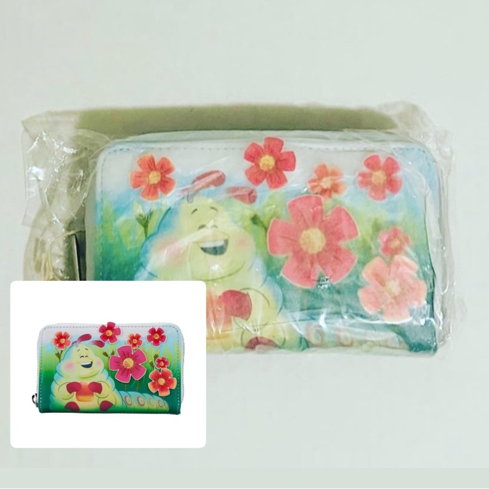 Loungefly Disney Pixar A Bug's Life Heimlich Floral Zip Wallet